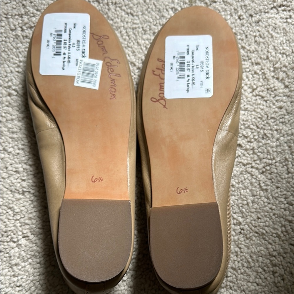 Sam Edelman Tan Suede Flats with Bow Detail - Picture 2 of 5